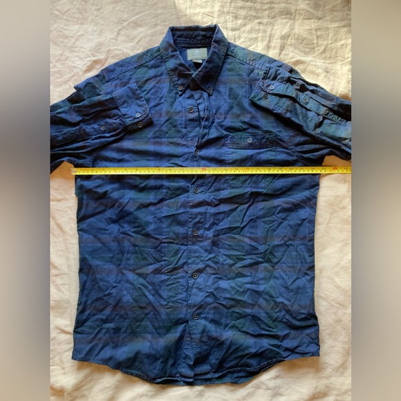Timberland Flannel Button Down Long Sleeve Men’s Small/Medium Blue - Picture 5 of 7